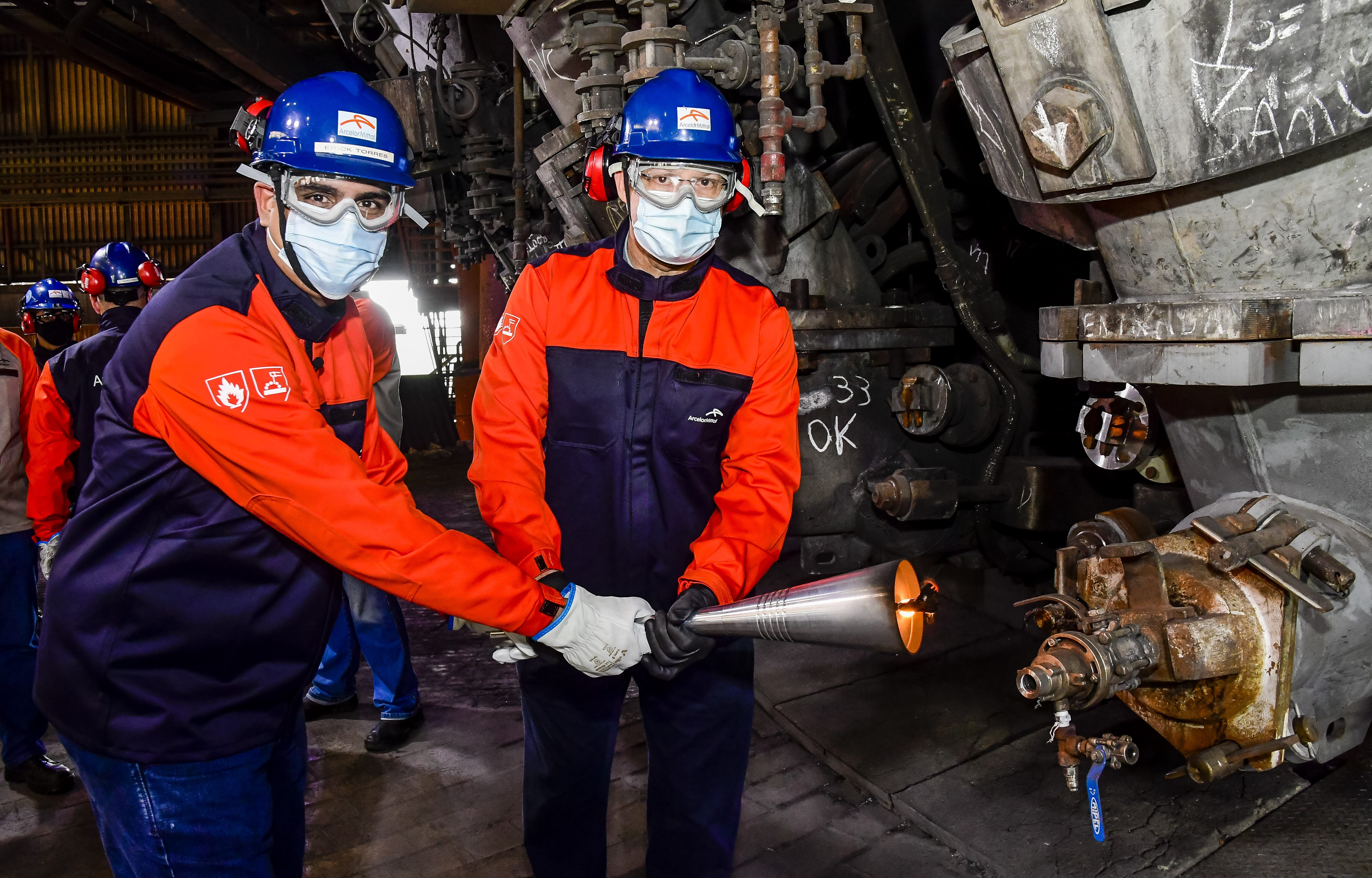 Produção industrial em aço
